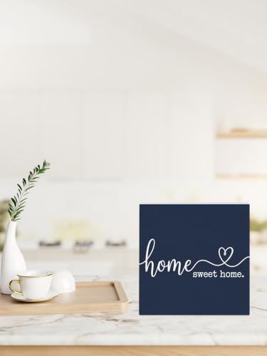 Wood Box Sign Home Sweet Home Square Boxes Sgin Desk Decor Decorative