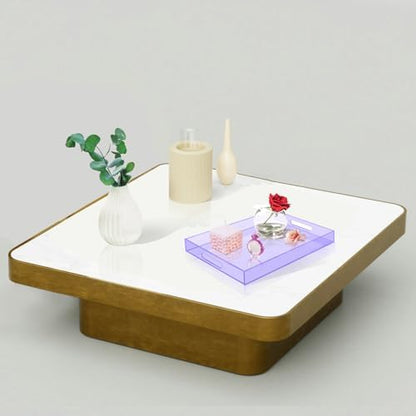 SetGame Acrylic Serving Tray with Handles, Bathroom Storage Trays