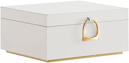 SONGMICS 2-Layer Jewelry Box with Handle, Removable Tray, Floating