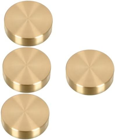 4pcs Round Brass Paperweight for Calligraphy Solid and Desk Accessory