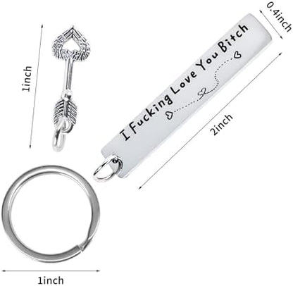 Teniinet Best Friend Keychain for Women, Stainless Steel Key Chain