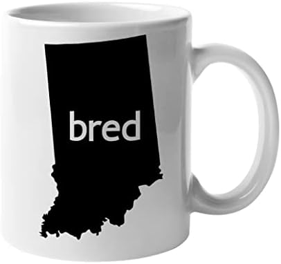 Indiana Bred & IN USA State Map Outline, US Citizen Coffee & Tea Mug
