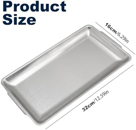 3Pcs 304 Stainless Steel Food Serving Tray, 12.6" Rectangular Serving