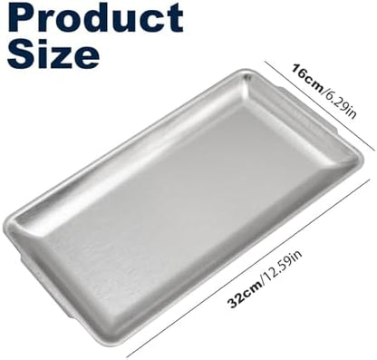 3Pcs 304 Stainless Steel Food Serving Tray, 12.6" Rectangular Serving