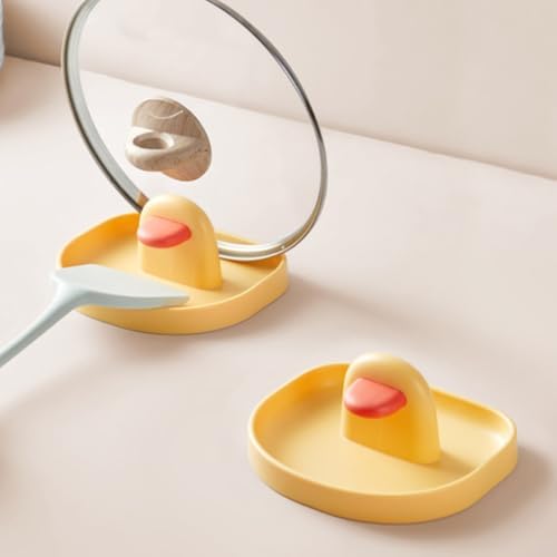 ARTIBETTER Yellow PP Kitchen Pot Lid Holder Stand for Pan Lids and