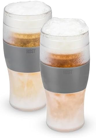 Host Freeze Beer Glasses, Freezable Beer Gifts for Men, Double Wall