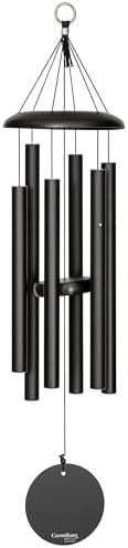 Corinthian Bells 30 Inch Black Wind Chimes for Outside, Modern Metal