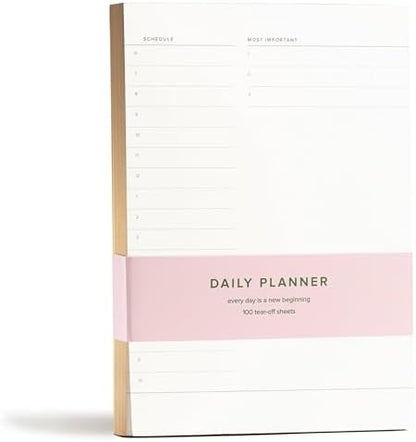 Daily To-Do List Notepad – Desk Pad for Work and Study, Gold