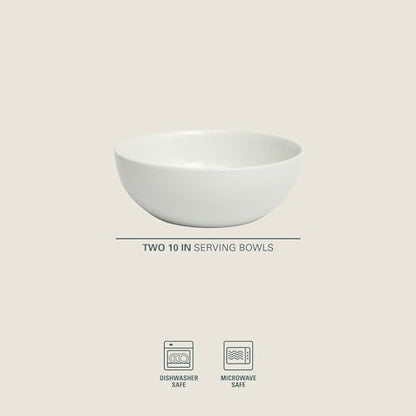 Gibson Home Extra Large Serving Bowls Set of 2-100 oz 10-Inch White