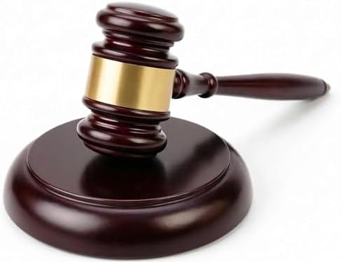 Wooden Gavel with Sound Block Set, Solid Wood Judge Gavel Set, Loud
