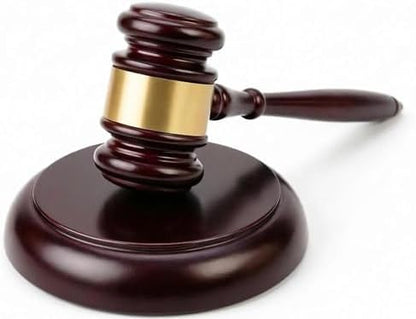 Wooden Gavel with Sound Block Set, Solid Wood Judge Gavel Set, Loud