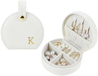 Travel Jewelry Case,Personalized Jewelry Box,Elegant Half-Moon Design