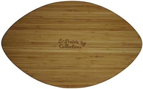 Football Shaped Bamboo Serving Tray (10" x 16" x 2.5”) Includes 2 Dip