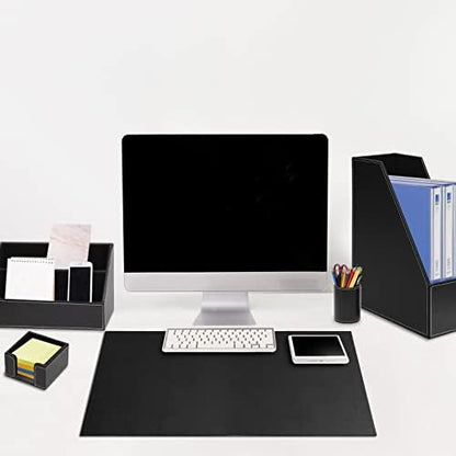 6 Piece Office Supplies/Desk Organizer Set with Desktop Leather