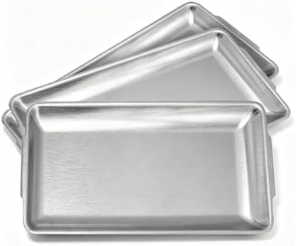 3Pcs 304 Stainless Steel Food Serving Tray, 12.6" Rectangular Serving