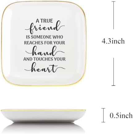 Friendship Themed Ring Dish,A Ture Friend Sign Trinket Dish Jewelry