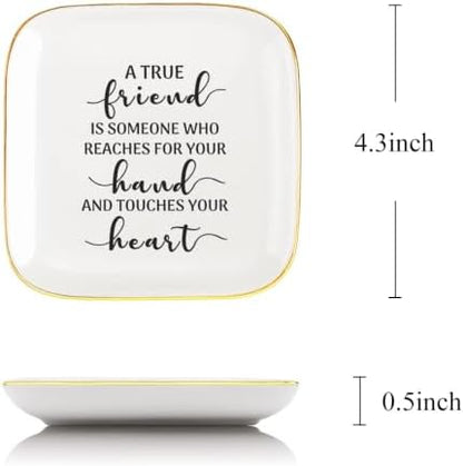 Friendship Themed Ring Dish,A Ture Friend Sign Trinket Dish Jewelry