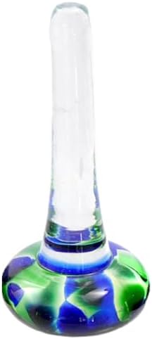 American Made Blown Glass Ring Holder, Blue/Green Color
