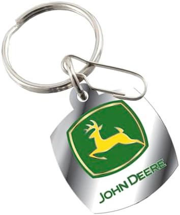 Plasticolor 004173R01 John Deere Logo Enamel Keychain,Silver