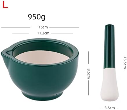 Mortar and Pestle Porcelain Mortar and Pestle Set, Dark Green Mortar