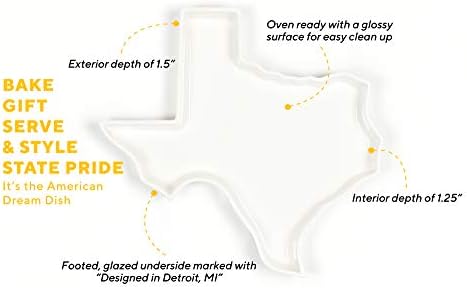 Texas Shaped Baking Dish, 13 Inch Porcelain State Platter