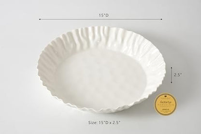 Pampa Bay Mascali Bianca Round Deep Server, 15" x 15" x 2.5"