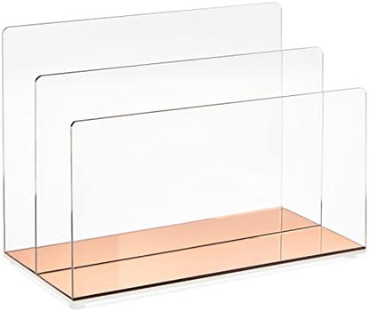 Okuna Outpost Clear Acrylic File Folder Organizer - Two-Section File