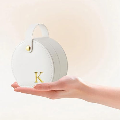 Travel Jewelry Case,Personalized Jewelry Box,Elegant Half-Moon Design