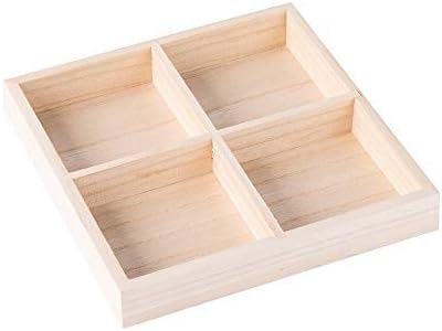 Hammont Square Wooden Trays – Sectional Divided Serving & Snack
