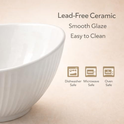 60oz Large Ceramic Salad Bowl with Acacia Wood Utensils, 10" Oval