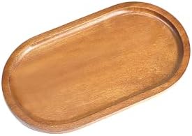 Small Wooden Tray (7.5 x 4.1 inch), Oval Mini Serving Tray