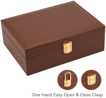Voova 2 Layer Jewelry Box Organizer with Removable Tray, Vintage Gift