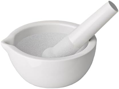 Porcelain Mortar Pestle Set Unglazed Grinding Surface Excellent for