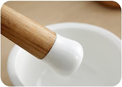 Porcelain Mortar and Pestle Set with Pour Spout Spice Grinder Herb
