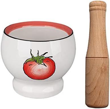 Grinder Herb Bowl Porcelain Mortar and Pestle Set, Decorated with a