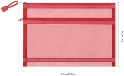 12 Pieces Zipper Nylon Mesh Pouch, Mesh Cosmetic Bags Makeup Bags