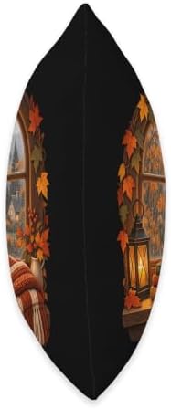 Rainy Cottage Window Cozy Fall Reading Autumn Throw Pillow