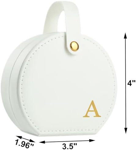 Travel Jewelry Case, Elegant Half-Moon Design with Golden Accents