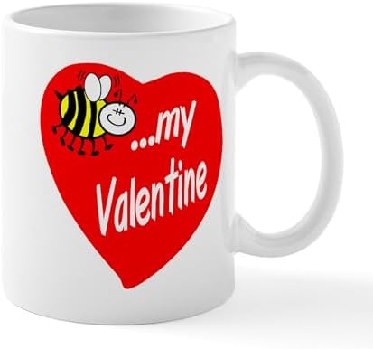 CafePress Bee My Valentine Mugs 11 oz (325 ml) Ceramic Coffee Mug