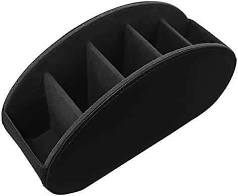 Leather Remote Control Holder with 5 Compartments TV Remote Caddy