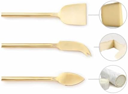 Long Handle Gold Cheese Knife Set of 3 Beautiful Appetizers n