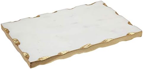 Godinger White Marble Serving Tray, Charcuterie Platter Cheese Board