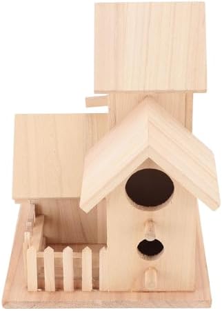 Wooden Birdhouse Charming Bird Shelter for Garden, Sturdy Cedar Wood