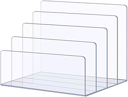 Sooyee Acrylic File Organizer for Desk, Mail Organizer