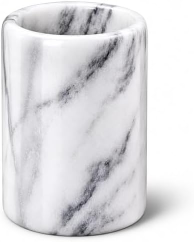 Creative Home White Marble Pen Holder, Heavy Stone Pencil Cup