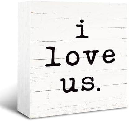 I Love Us Sign, Rustic Wooden Table Signs, Sweet Home Decor, Family