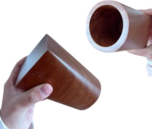 Wood Pen Holder for Desk, Black Walnut Pencil Cup Organizer Stand