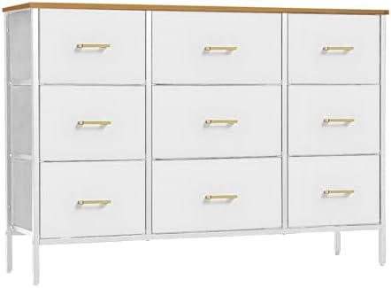 VASICAR Wide TV Stand Modern TV Console, 9 Drawers Dresser for Bedroom