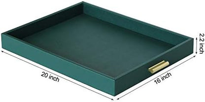 HofferRuffer Extra Large Serving Tray with Handles, Elegant Faux