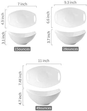 LAUCHUH Serving Dishes for Thanksgiving, White Serving Bowls with
